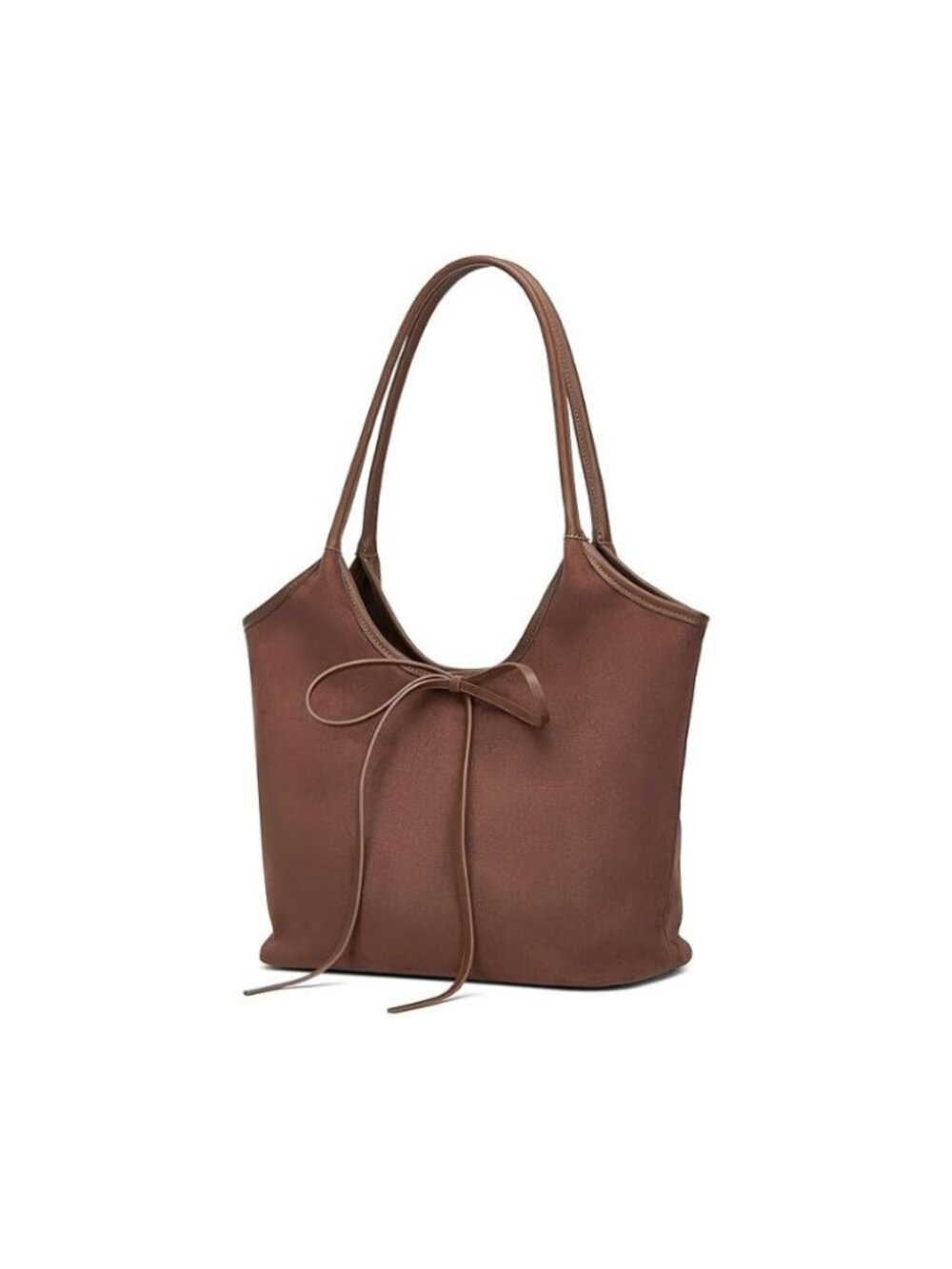 Vintage French Bow Tote Bag Large Capacity Hobo Shoulder Bag Chic Underarm Purse